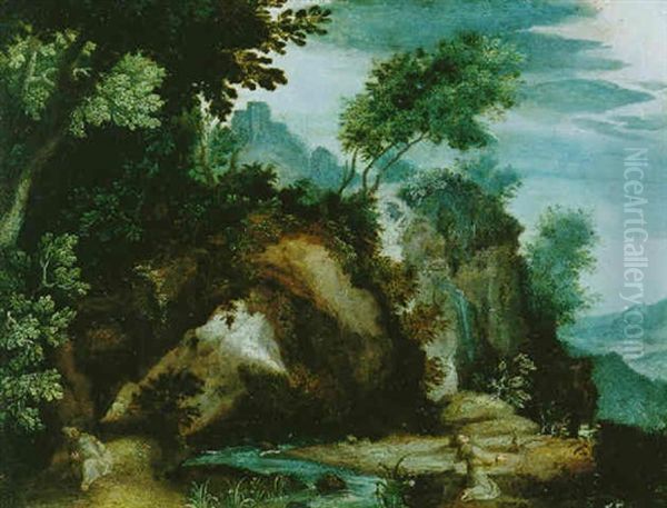 Gebirgslandschaft Mit Stigmatisierung Des Heiligen Franziskus Oil Painting by Marten Ryckaert