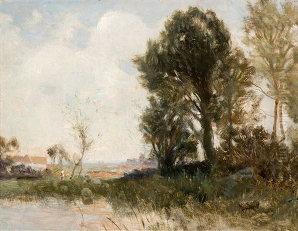 Swedish Landscape Oil Painting by Gustaf Rydberg