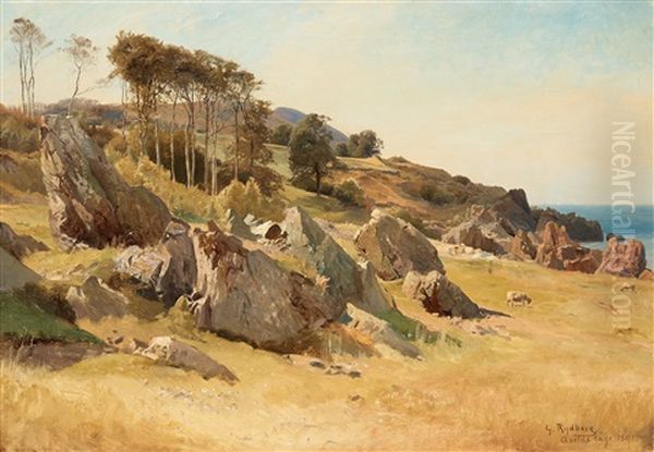 Arilds Lage (coastal Scene From Arild) Oil Painting by Gustaf Rydberg