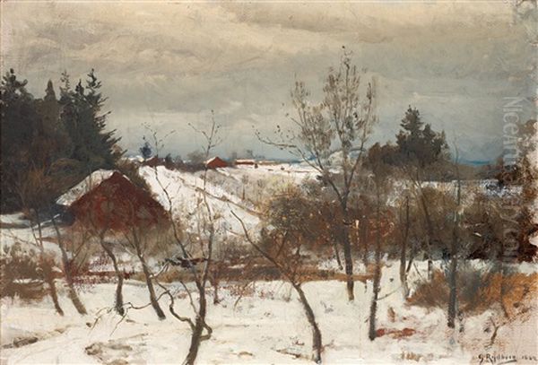 Vinterstudie (brunnby, Vastmanland) (study) Oil Painting by Gustaf Rydberg