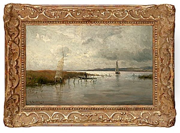 Kustlandskap Oil Painting by Gustaf Rydberg