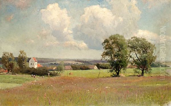 Landskap, Hurfva Oil Painting by Gustaf Rydberg