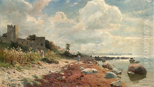 Visby Ringmur Oil Painting by Gustaf Rydberg