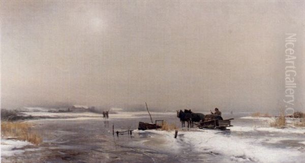 Vinterlandskap Oil Painting by Gustaf Rydberg