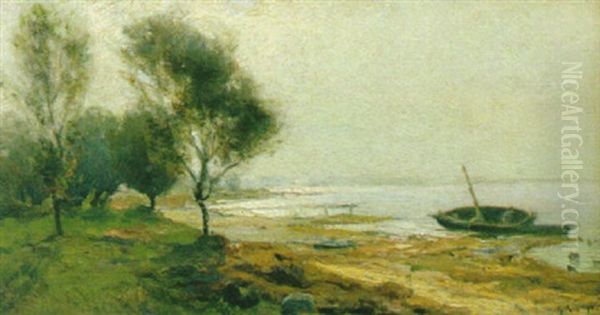 Strandlandskap Oil Painting by Gustaf Rydberg