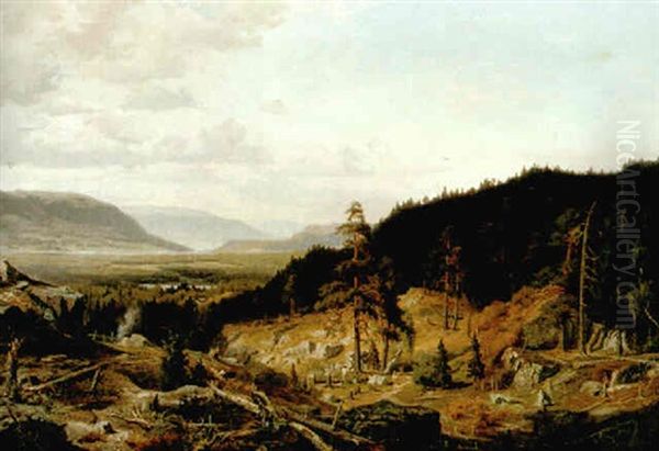 Skogsfallning Oil Painting by Gustaf Rydberg