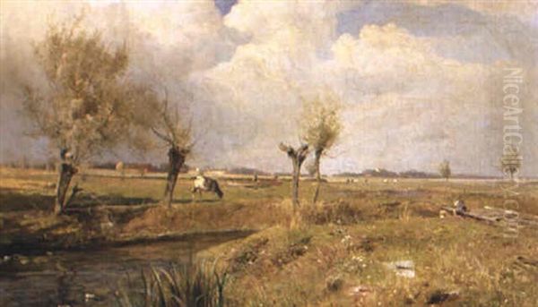 Sommarlandskap Oil Painting by Gustaf Rydberg