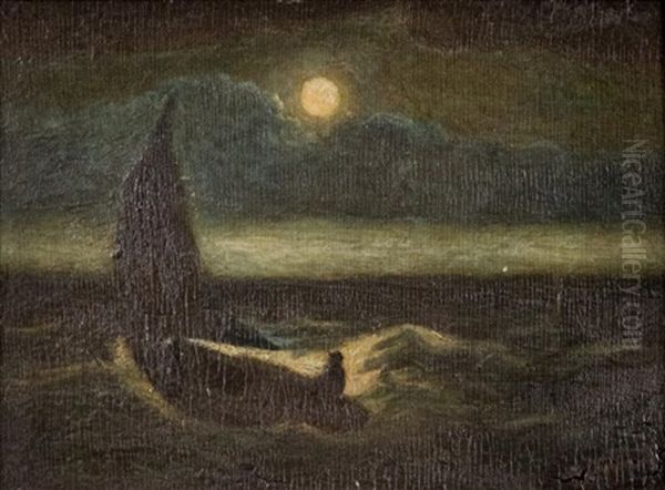 Moonlit Boat Scene by Albert Pinkham Ryder