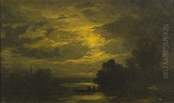 Fisherman At Dusk Oil Painting by Albert Pinkham Ryder