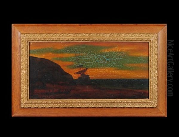 Shipwrecked Boat Coastal Seascape Oil Painting by Albert Pinkham Ryder