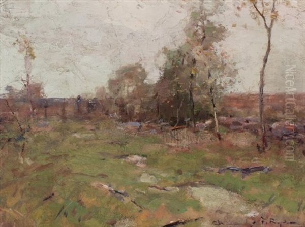 A Tonal Landscape Oil Painting by Chauncey Foster Ryder