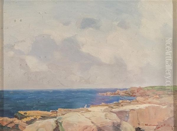 Coastal Scene Oil Painting by Chauncey Foster Ryder