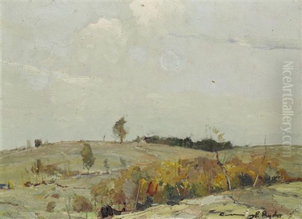 Landscape With Tree Beyond Oil Painting by Chauncey Foster Ryder