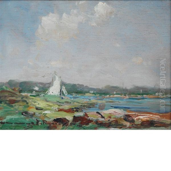 A Summer Morning Oil Painting by Chauncey Foster Ryder