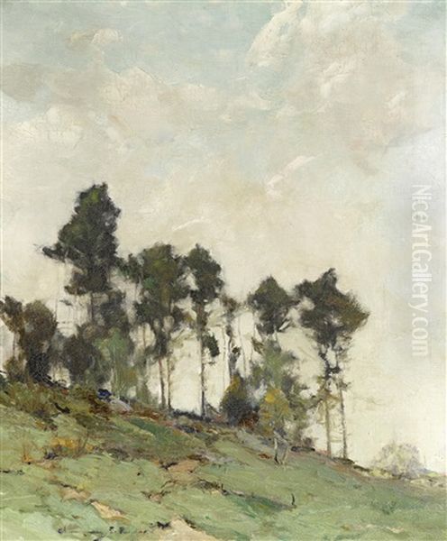 Hillside With Trees Oil Painting by Chauncey Foster Ryder