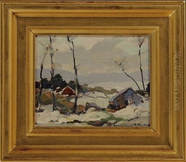 Winter Landscape And Fall Landscape Oil Painting by Chauncey Foster Ryder