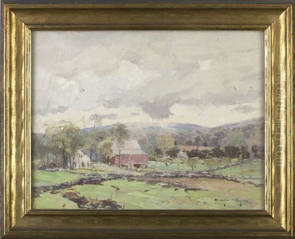 Landscape With Farmhouse And Barn Oil Painting by Chauncey Foster Ryder