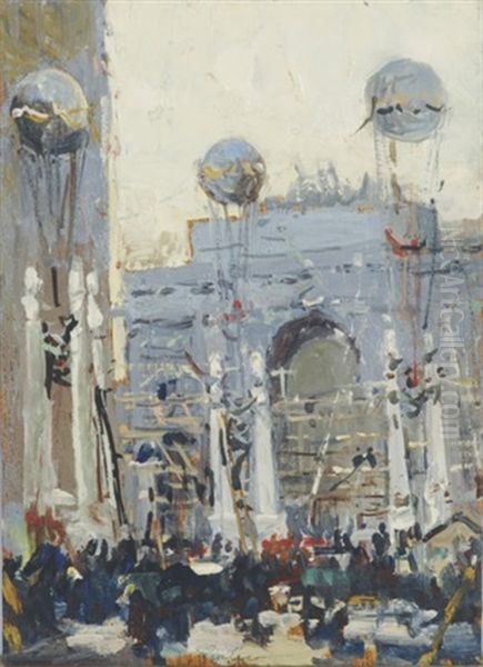 City Celebration (+ 10 Others; 11 Works) Oil Painting by Chauncey Foster Ryder