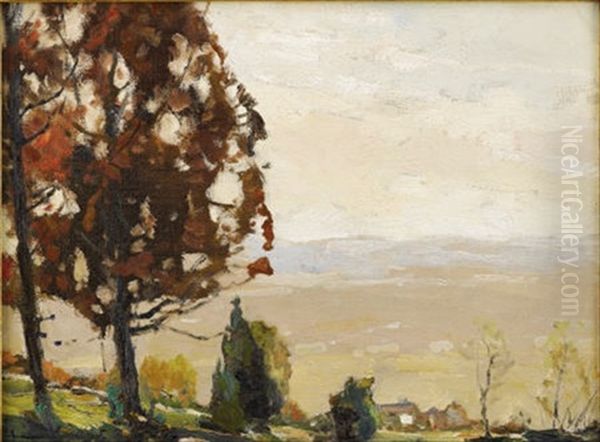 Oak Tree On The Hill Oil Painting by Chauncey Foster Ryder