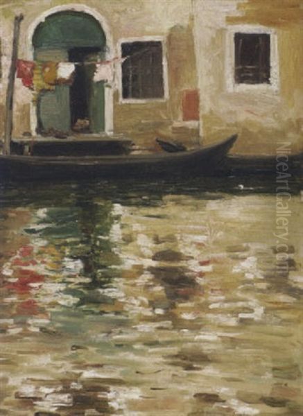 On The Canal, Venice Oil Painting by Chauncey Foster Ryder