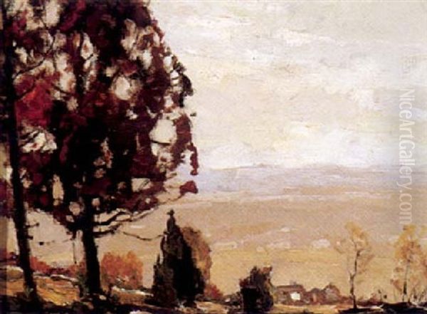 Oak Tree On The Hill Oil Painting by Chauncey Foster Ryder