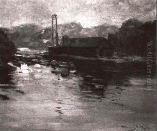 The River At Ipswich Oil Painting by Chauncey Foster Ryder