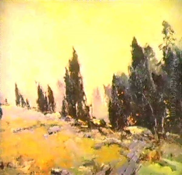 Cedars At Canaan, Connecticut Oil Painting by Chauncey Foster Ryder