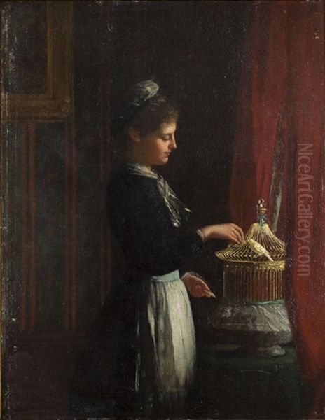 The Bird Cage Oil Painting by Platt Powell Ryder