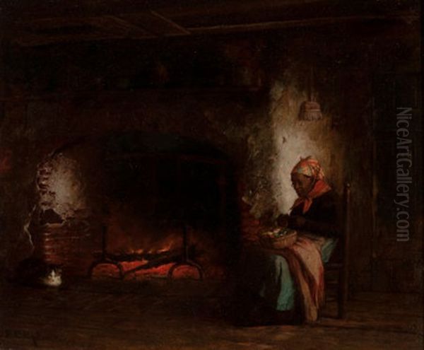 By The Fire Oil Painting by Platt Powell Ryder