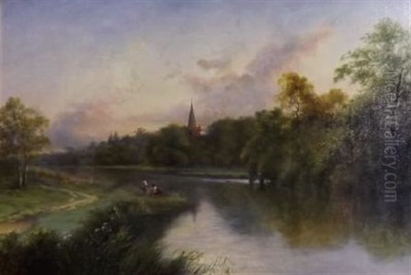 Fishermen Ona  Riverb by Henry Ryland