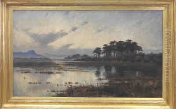 Extensive River Landscape Oil Painting by Arthur Johnston Ryle