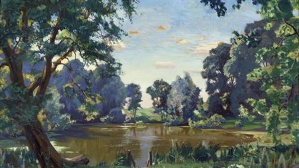 Landschaft Mit Teich Oil Painting by Arkady Rylov