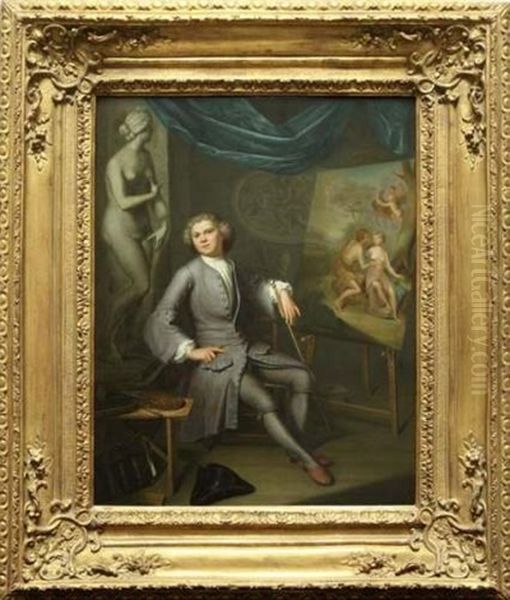 Portrait D'artiste Dans Son Atelier Oil Painting by Nicolaes Rynenburg