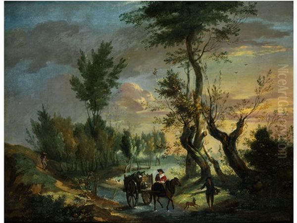 Landschaft Mit Reisenden Oil Painting by Peter (Pieter Andreas) Rysbrack