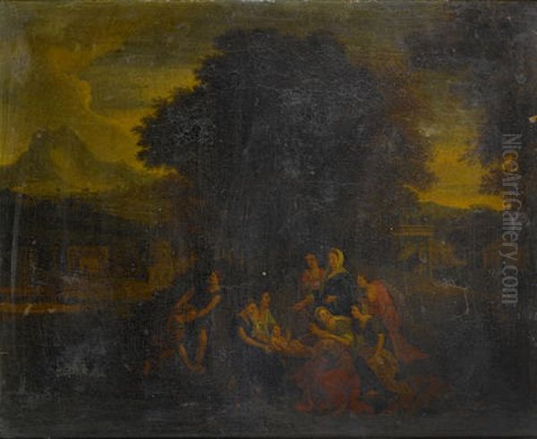 The Finding Of Moses Oil Painting by Peter (Pieter Andreas) Rysbrack