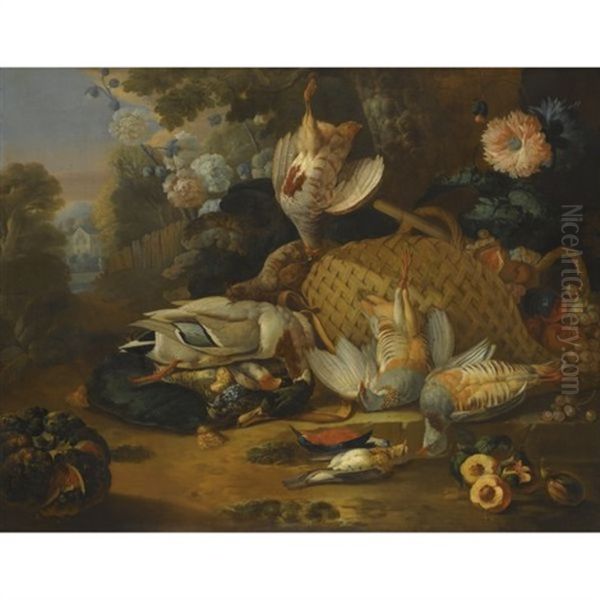 A Still Life Of Game Oil Painting by Peter (Pieter Andreas) Rysbrack