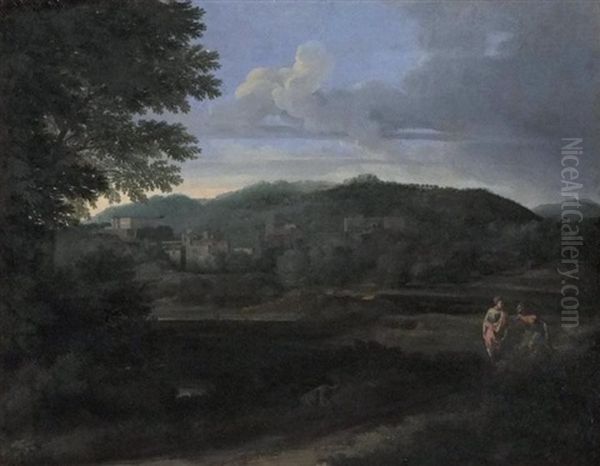 Figures Antiques Dans Un Paysage Oil Painting by Pieter Rysbraeck