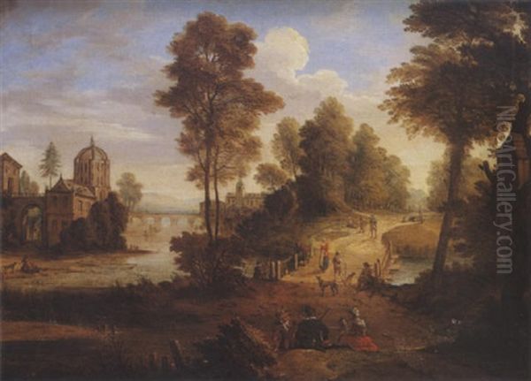 Vue D'une Forteresse Pres D'une Riviere Oil Painting by Pieter Rysbraeck