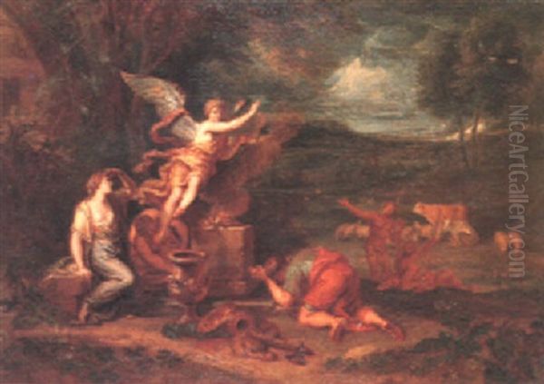 The Sacrifice Of Manoah Oil Painting by Pieter Rysbraeck