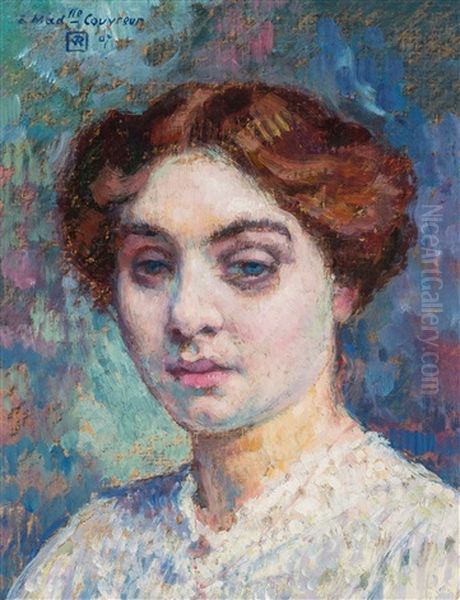 A Portrait Of Mademoiselle Couvreur Oil Painting by Theo van Rysselberghe