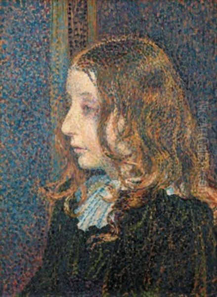 Portrait De La Petite Denise Marechal Oil Painting by Theo van Rysselberghe