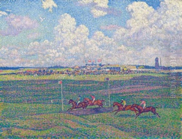 Champ De Course A Boulogne-sur-mer Oil Painting by Theo van Rysselberghe