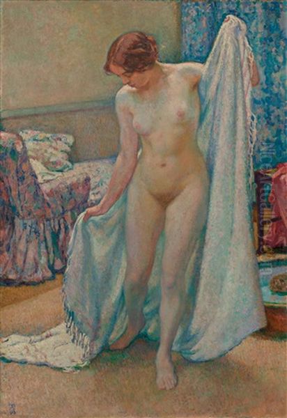 Le Tub Oil Painting by Theo van Rysselberghe