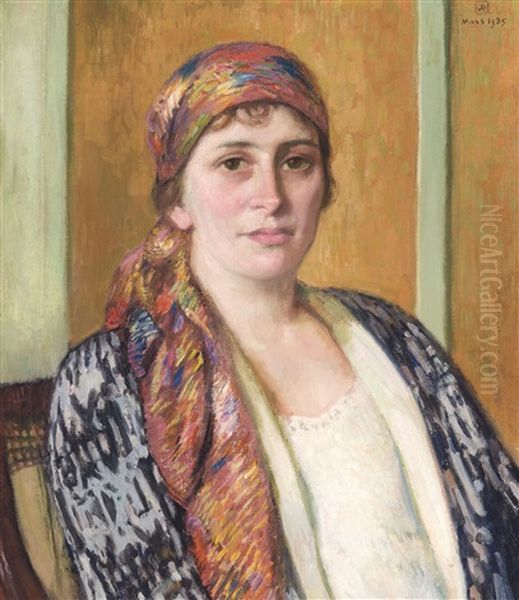 Jeune Femme A L'echarpe (1925) Oil Painting by Theo van Rysselberghe