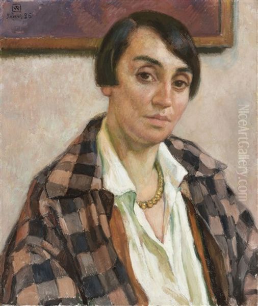 Portrait Of Mme. Elisabeth Van Rysselberghe (1926) Oil Painting by Theo van Rysselberghe