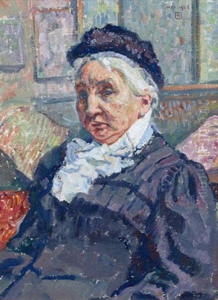 Portrait De Madame Monnon - 1908 Oil Painting by Theo van Rysselberghe