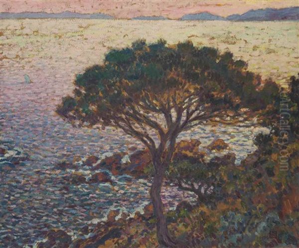 Cap Benat, Pin Sur La Cote Oil Painting by Theo van Rysselberghe