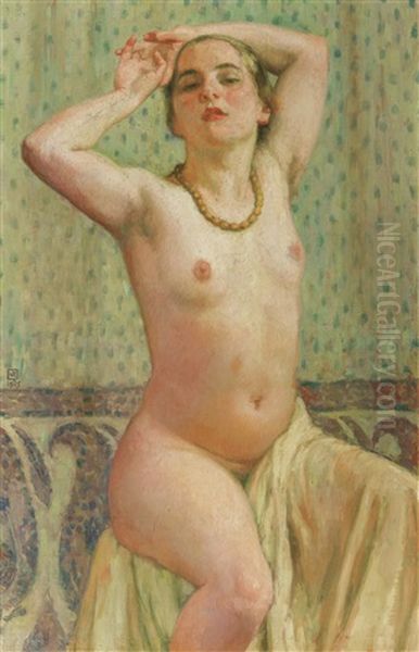 Paquita Au Collier Oil Painting by Theo van Rysselberghe