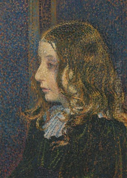 Portrait De La Petite Denise Marechal Oil Painting by Theo van Rysselberghe