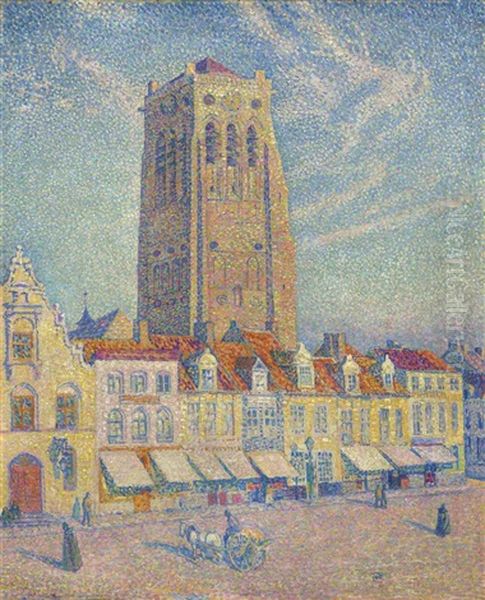 La Tour De Furnes Oil Painting by Theo van Rysselberghe